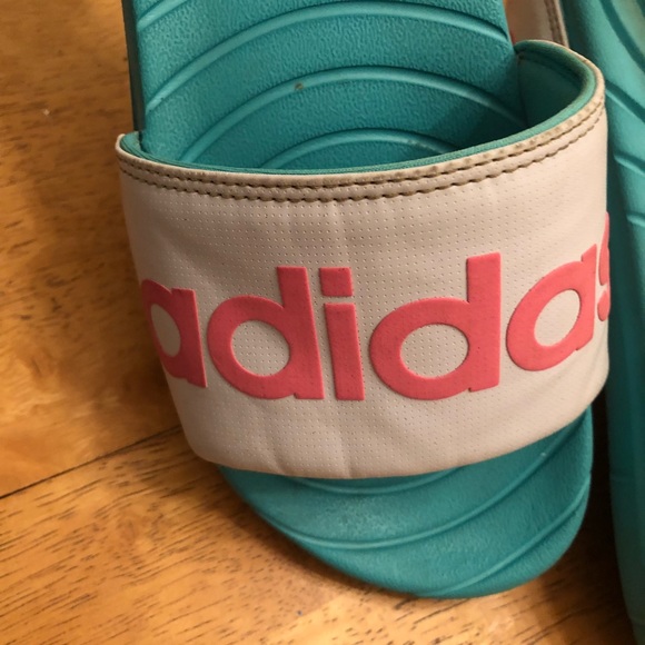 Adidas slip on slide sandals good condition Sz 10 - Picture 9 of 14